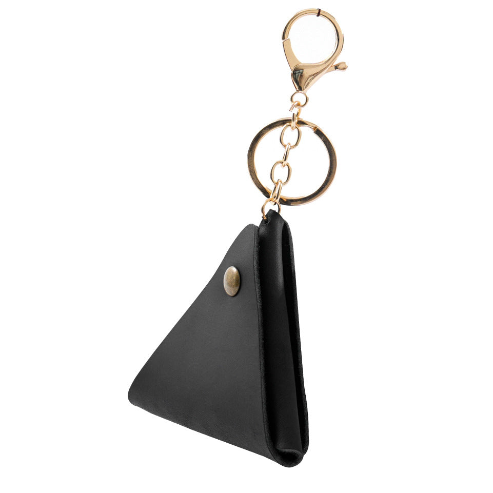 Wholesale Vintage Handmade Top Layer Cowhide Mini Coin Purse Leather Keychain